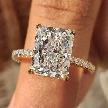 Cushion Hidden Halo Lab Grown Diamond Engagement Ring