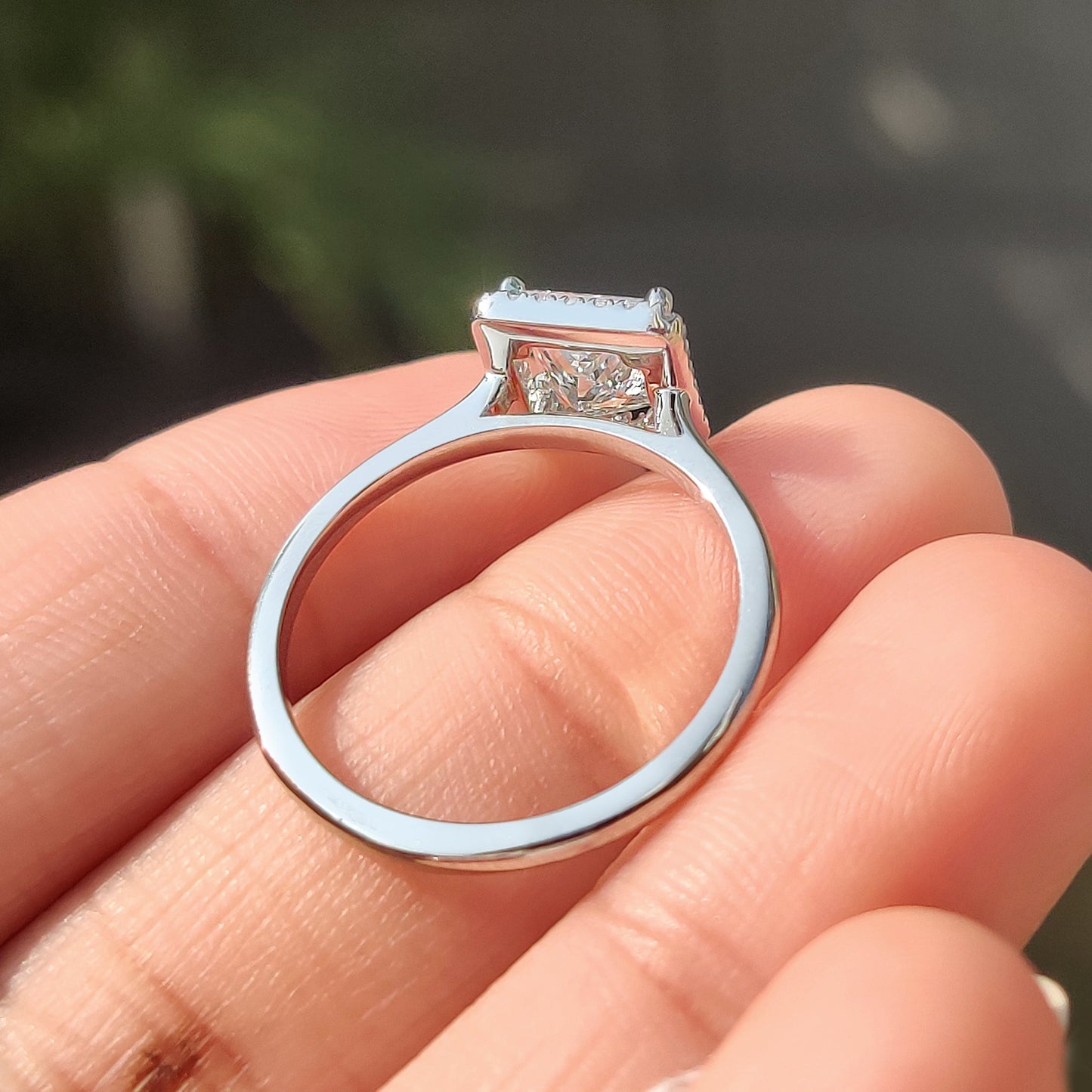 Cushion Hidden Halo Lab Grown Diamond Engagement Ring