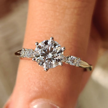 Cushion Hidden Halo Lab Grown Diamond Engagement Ring