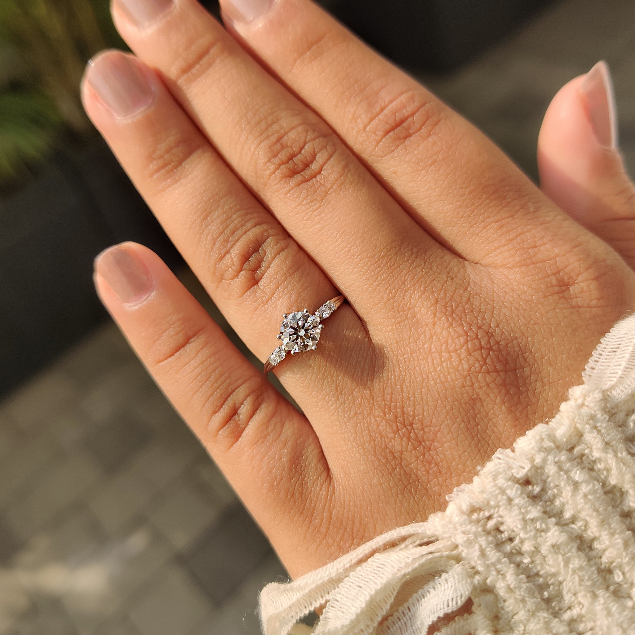 Cushion Hidden Halo Lab Grown Diamond Engagement Ring