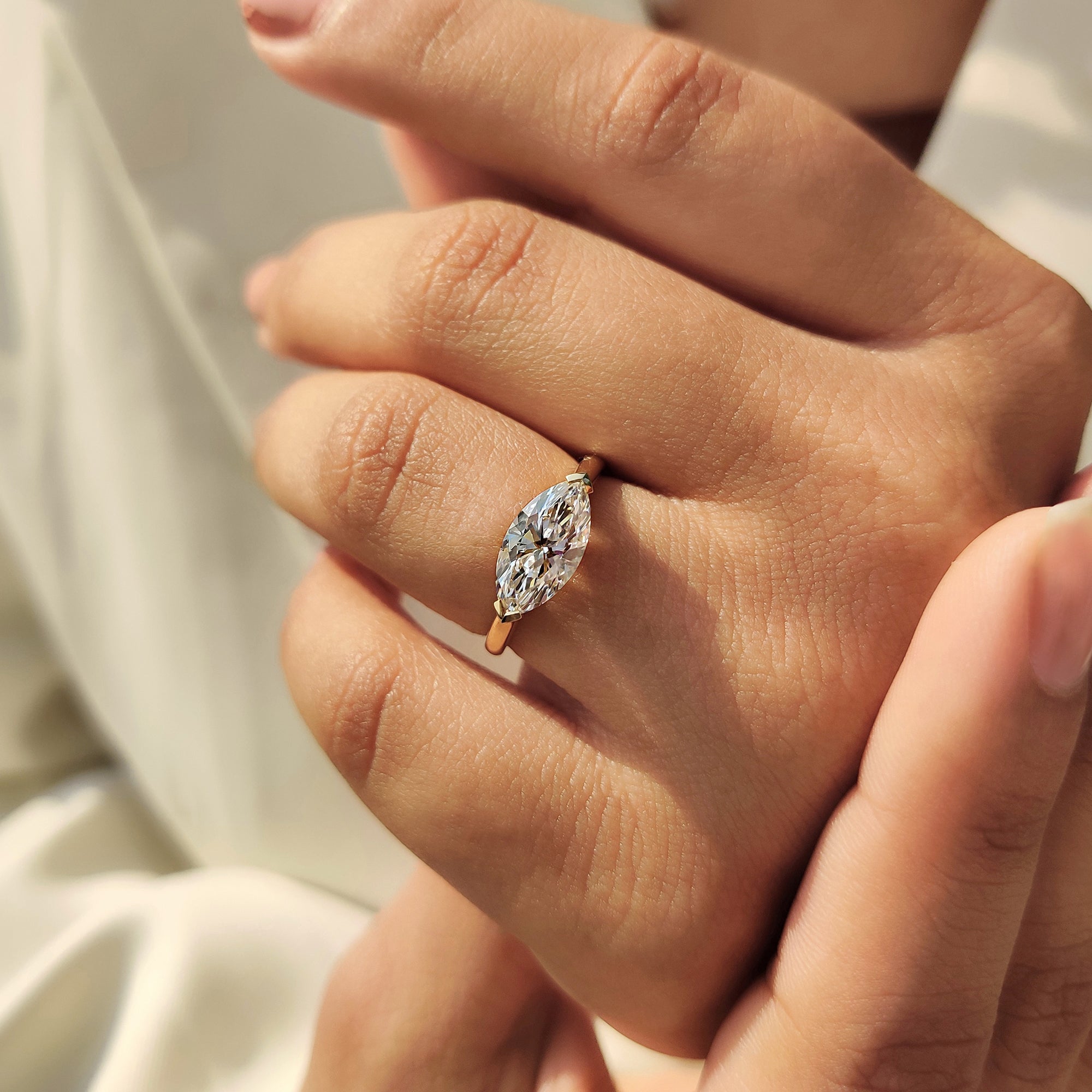 Cushion Hidden Halo Lab Grown Diamond Engagement Ring