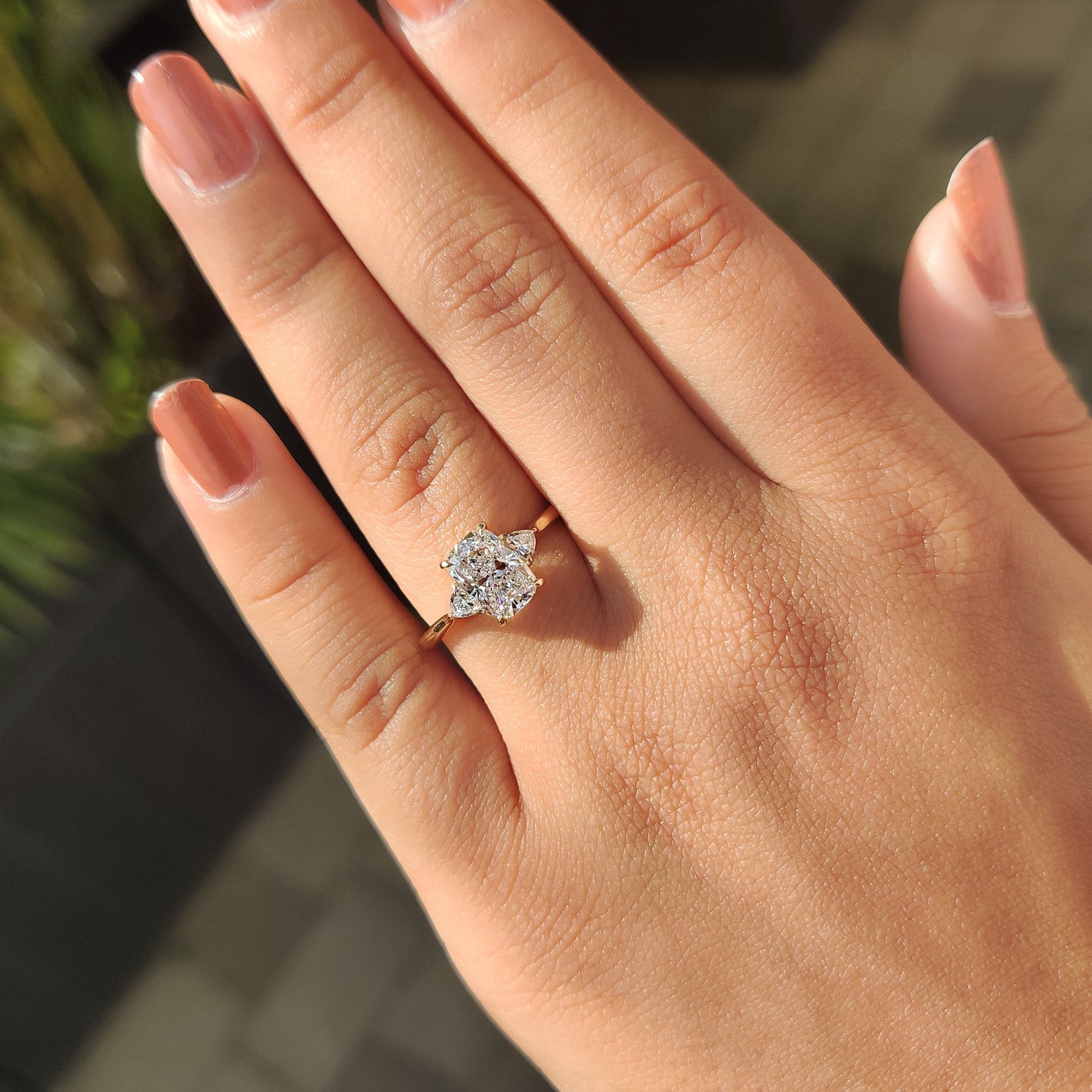 Cushion Hidden Halo Lab Grown Diamond Engagement Ring