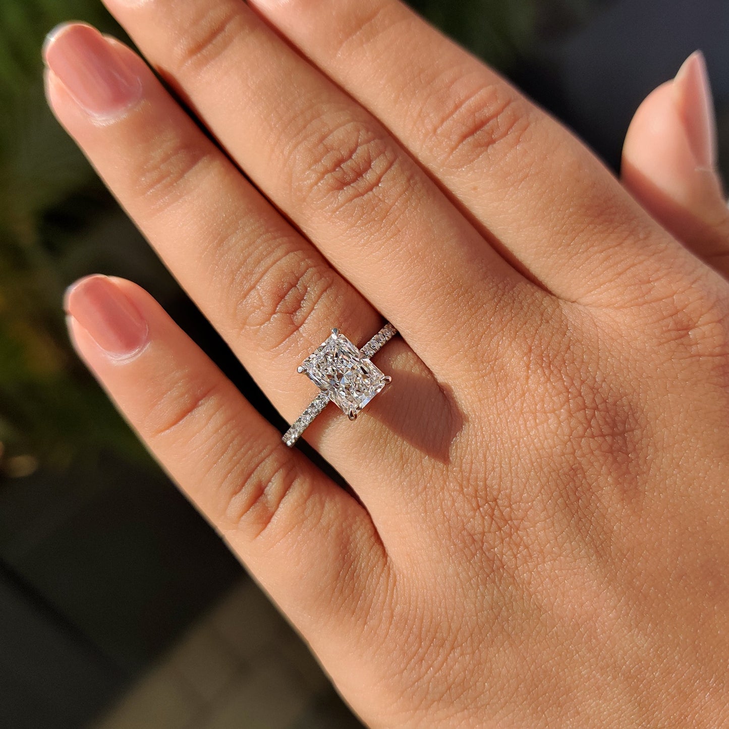 Cushion Hidden Halo Lab Grown Diamond Engagement Ring