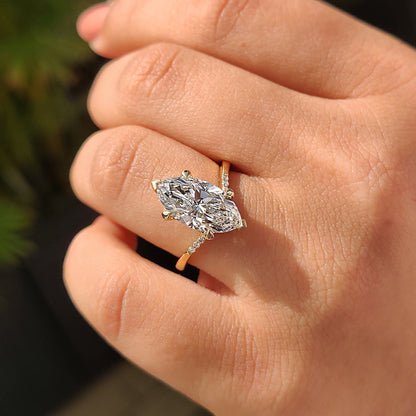 Cushion Hidden Halo Lab Grown Diamond Engagement Ring