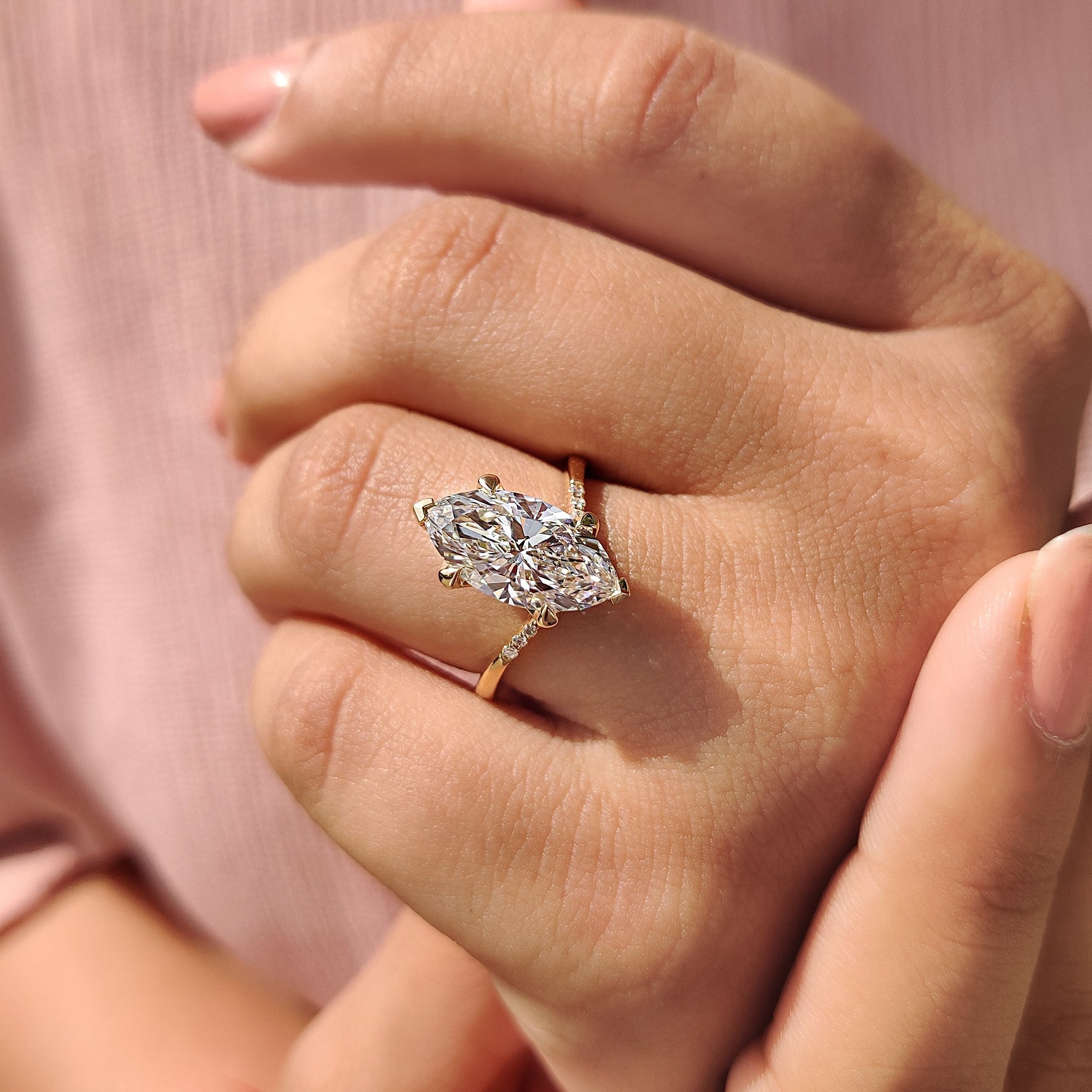Cushion Hidden Halo Lab Grown Diamond Engagement Ring