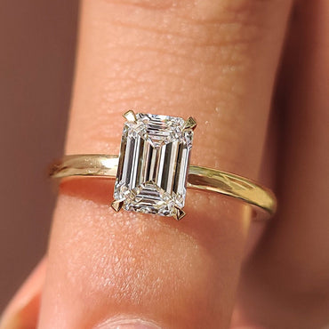 Cushion Hidden Halo Lab Grown Diamond Engagement Ring