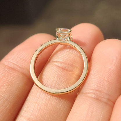 Cushion Hidden Halo Lab Grown Diamond Engagement Ring