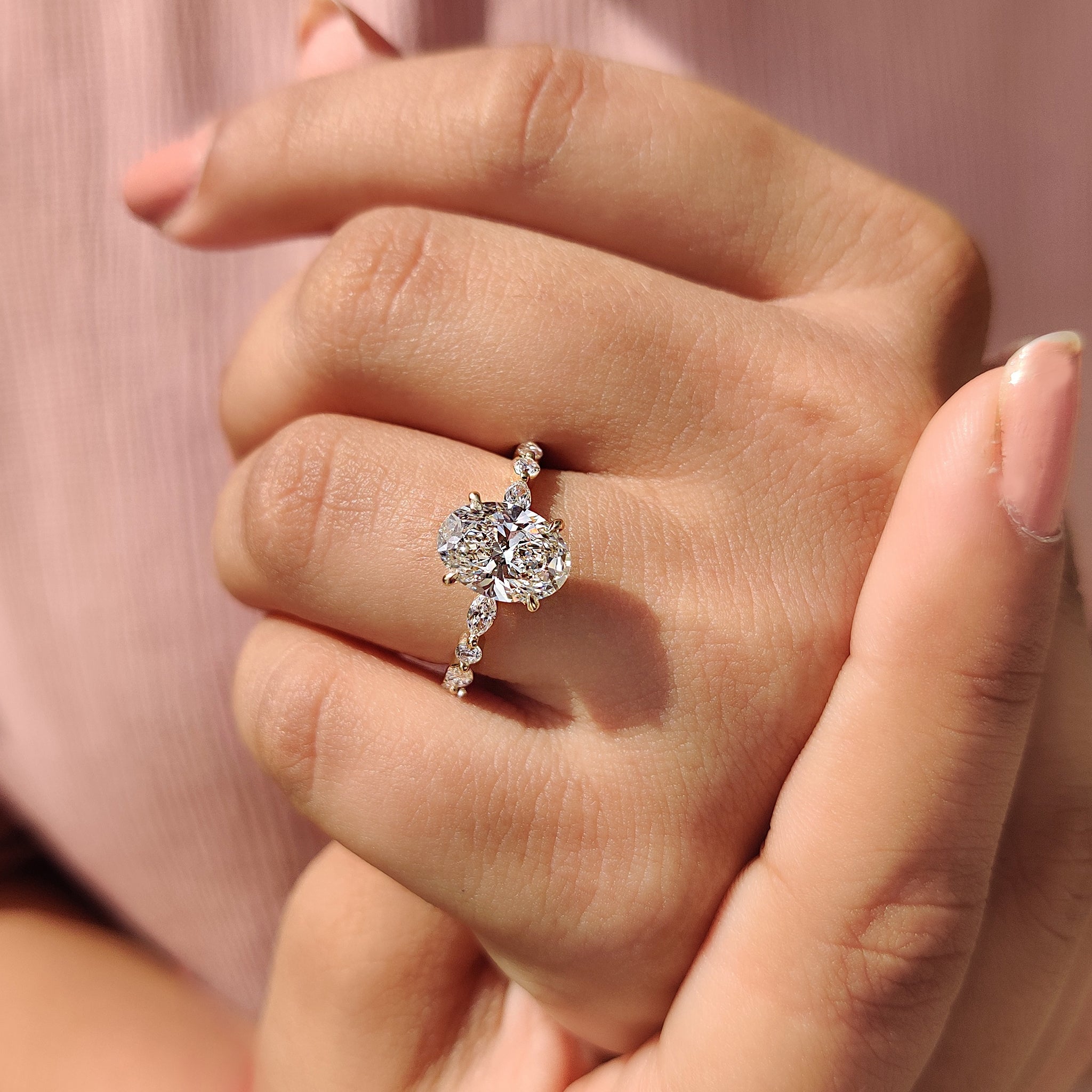 Cushion Hidden Halo Lab Grown Diamond Engagement Ring