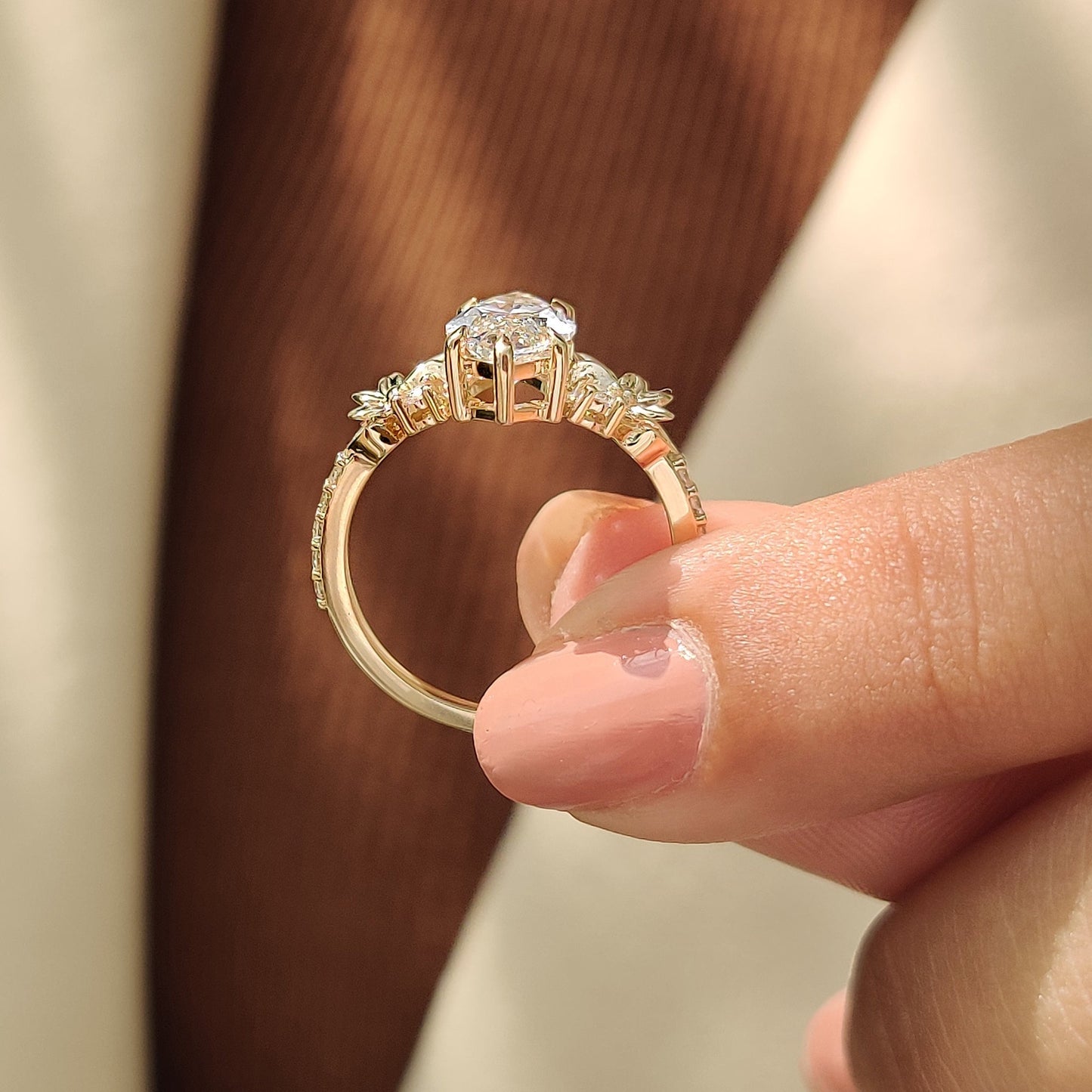 Cushion Hidden Halo Lab Grown Diamond Engagement Ring
