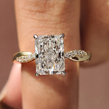 Cushion Hidden Halo Lab Grown Diamond Engagement Ring