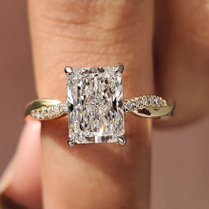 Cushion Hidden Halo Lab Grown Diamond Engagement Ring