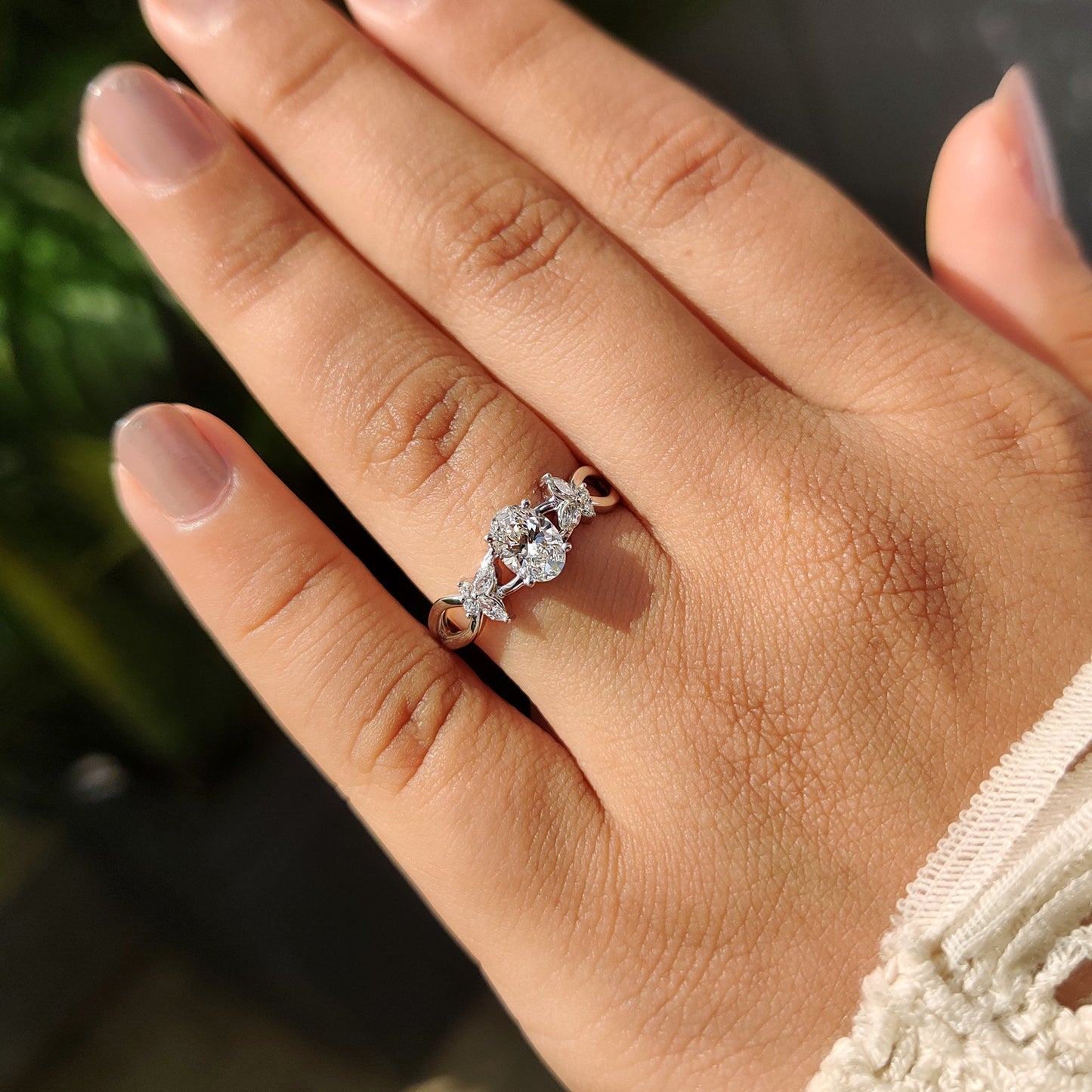 Cushion Hidden Halo Lab Grown Diamond Engagement Ring