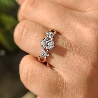 Cushion Hidden Halo Lab Grown Diamond Engagement Ring