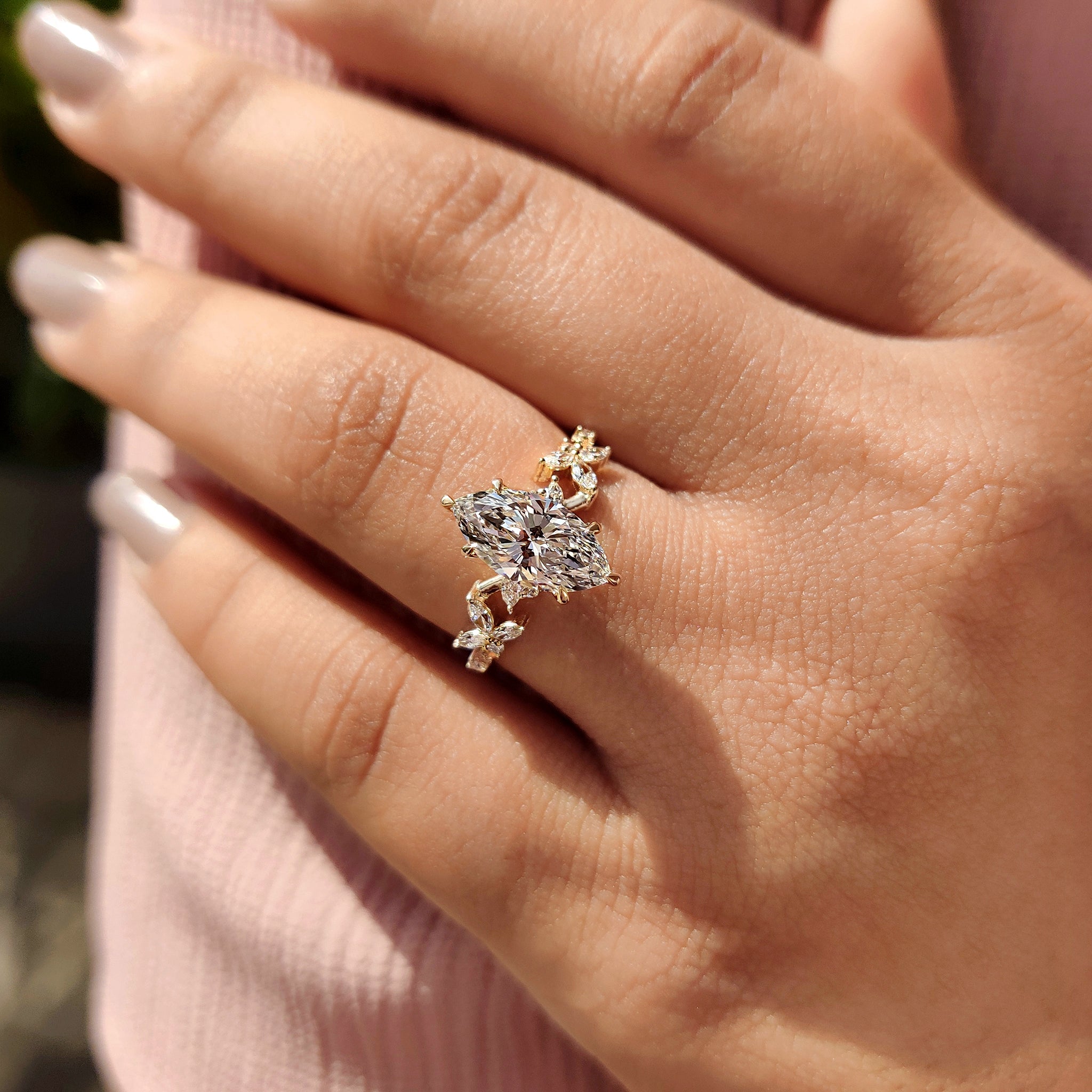 Cushion Hidden Halo Lab Grown Diamond Engagement Ring