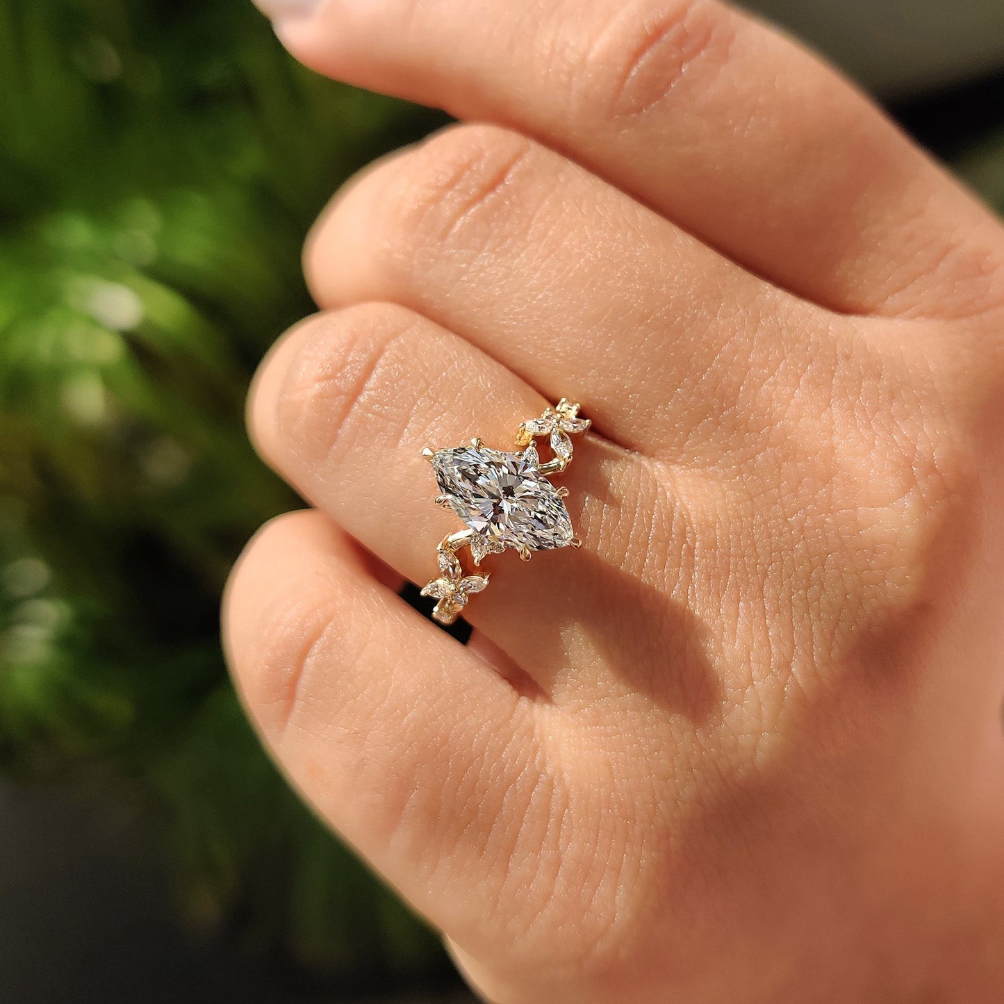 Cushion Hidden Halo Lab Grown Diamond Engagement Ring