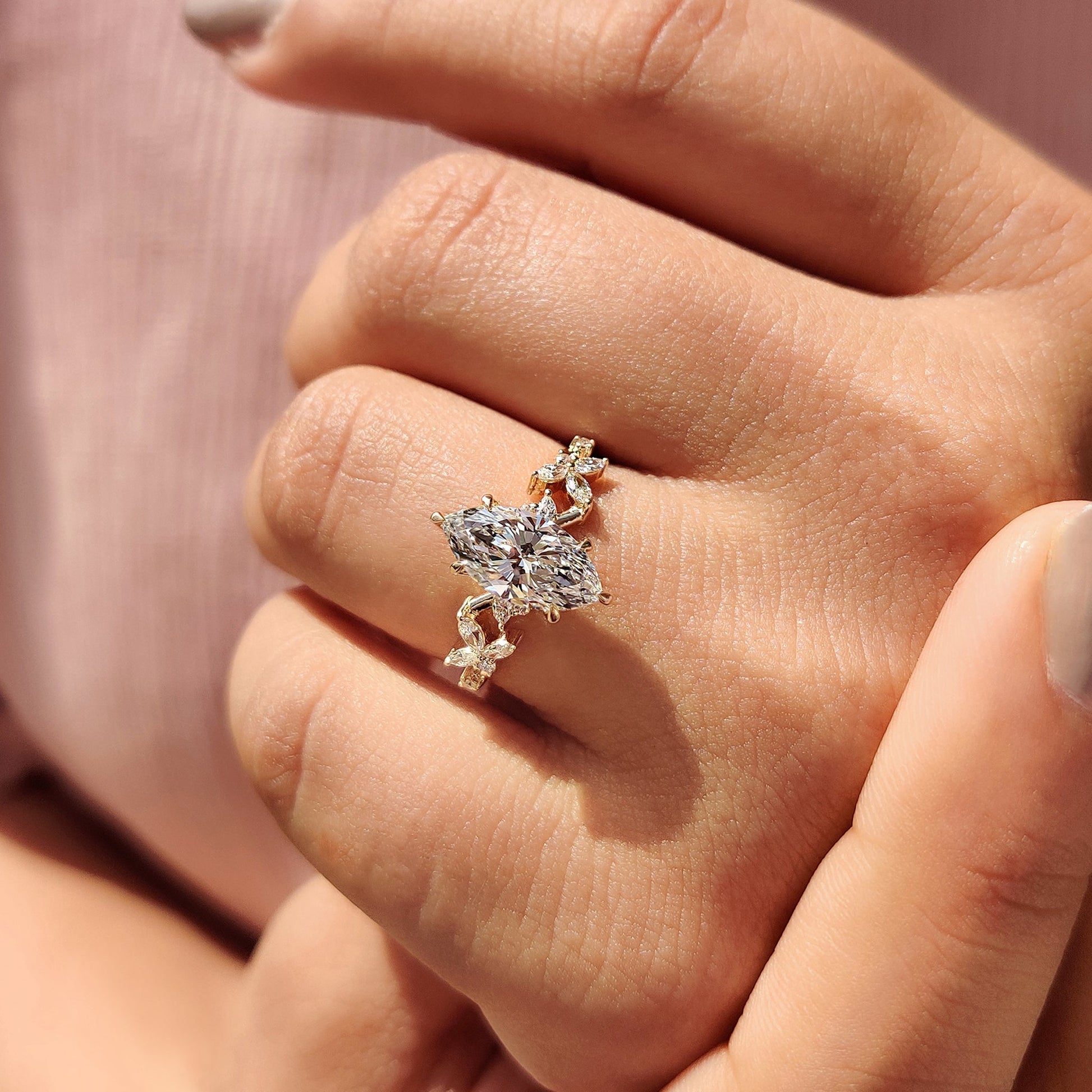 Cushion Hidden Halo Lab Grown Diamond Engagement Ring