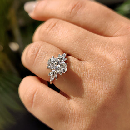 Cushion Hidden Halo Lab Grown Diamond Engagement Ring