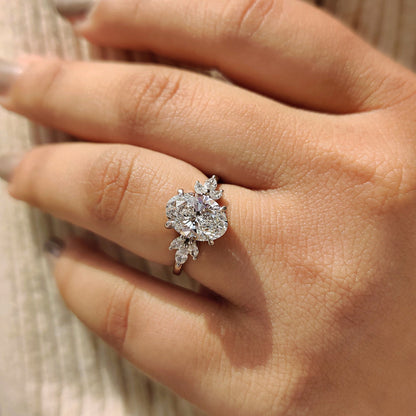 Cushion Hidden Halo Lab Grown Diamond Engagement Ring