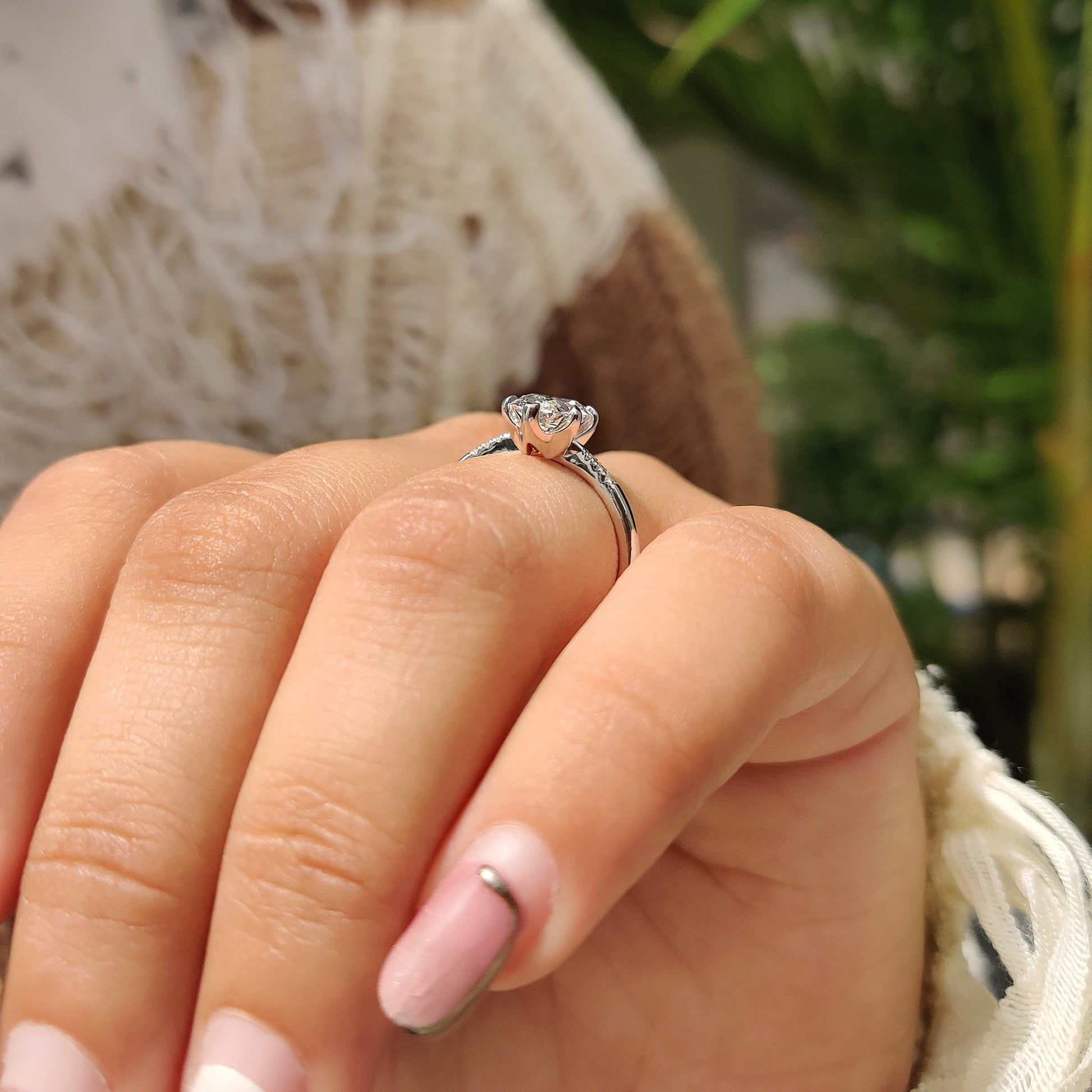 Cushion Hidden Halo Lab Grown Diamond Engagement Ring