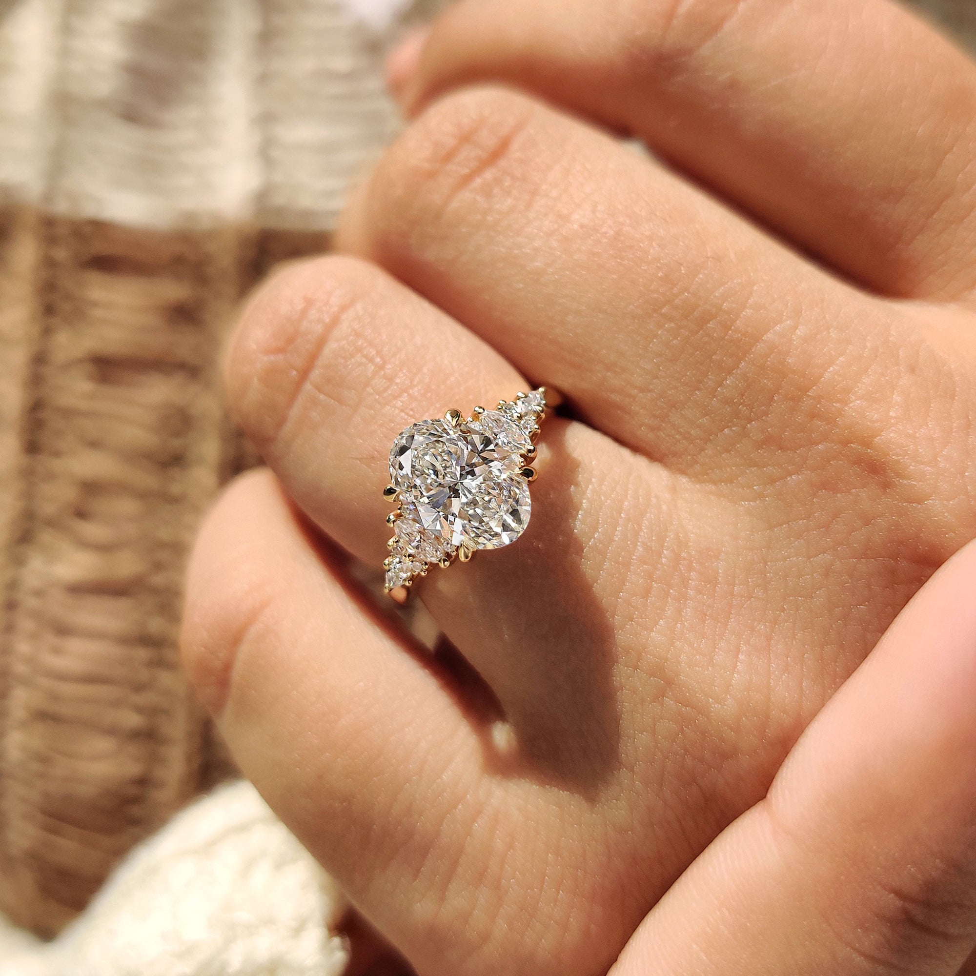 Cushion Hidden Halo Lab Grown Diamond Engagement Ring
