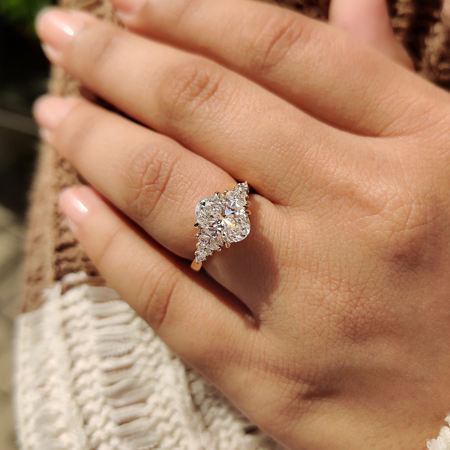 Cushion Hidden Halo Lab Grown Diamond Engagement Ring