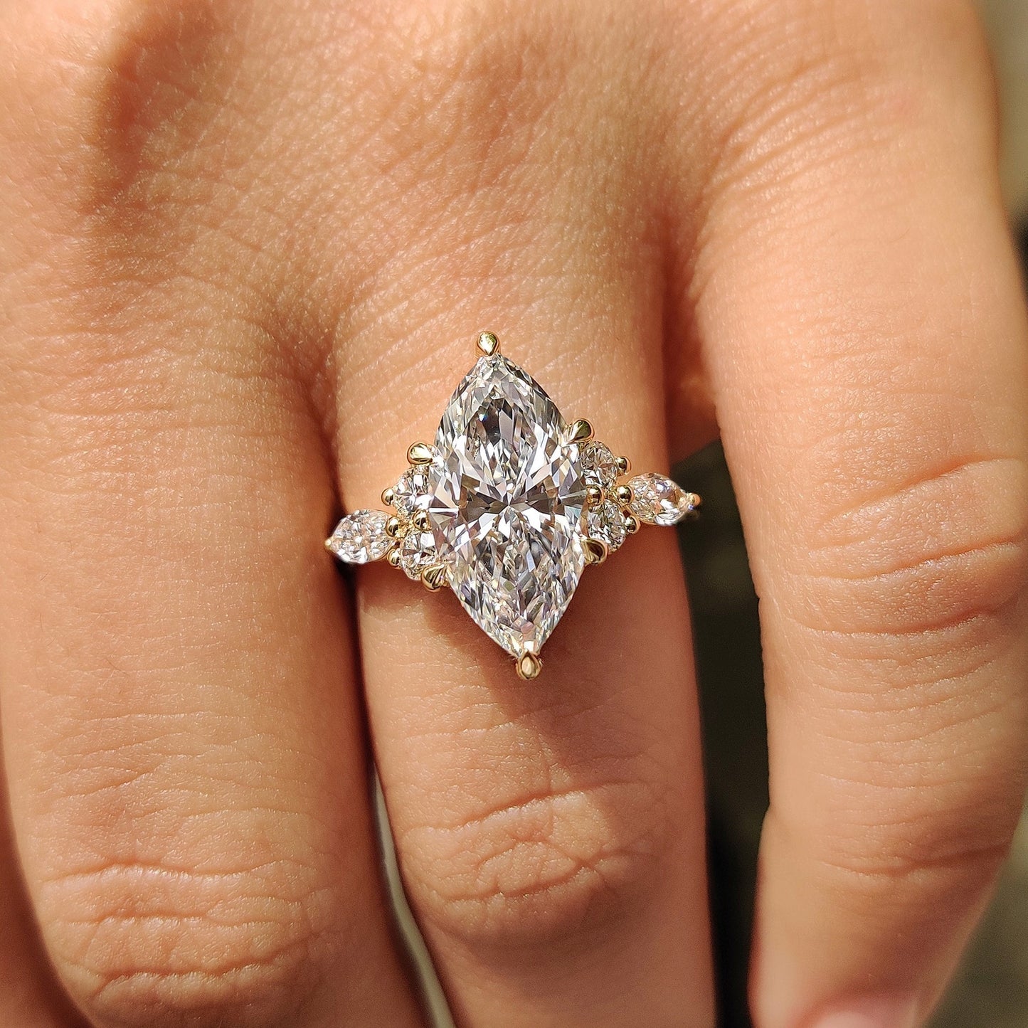 Cushion Hidden Halo Lab Grown Diamond Engagement Ring