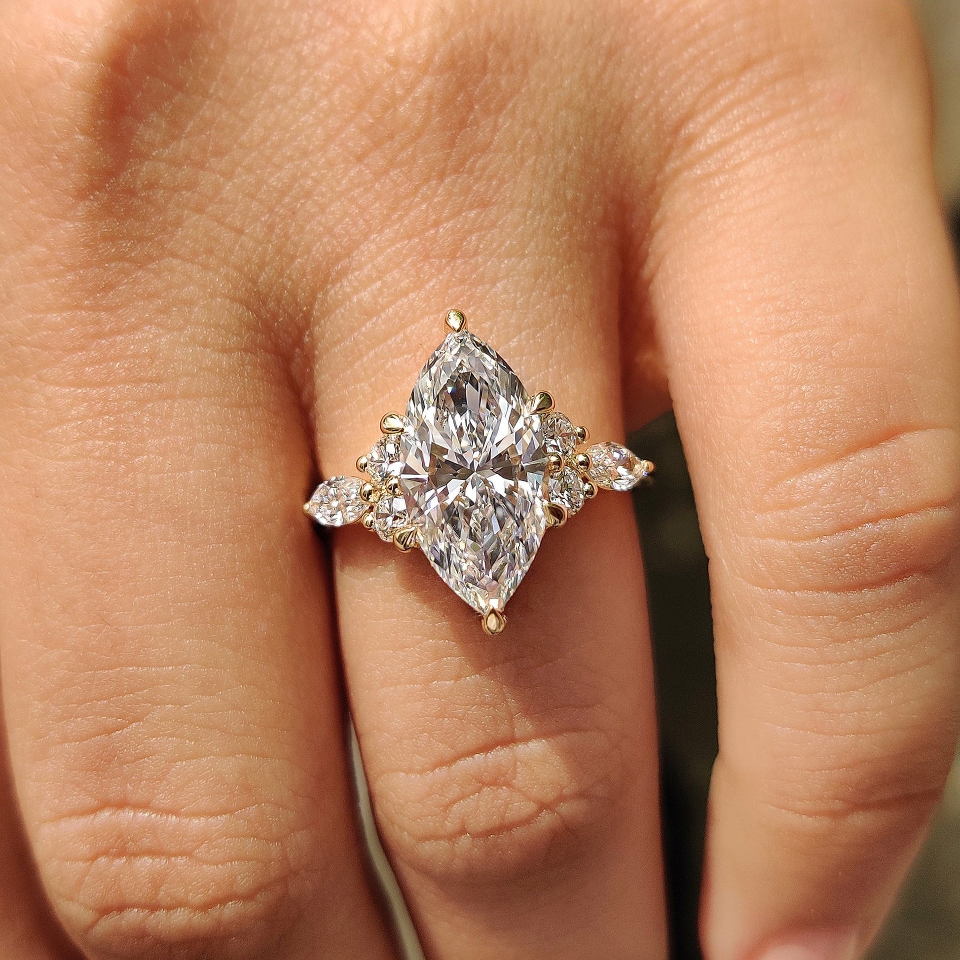 Cushion Hidden Halo Lab Grown Diamond Engagement Ring