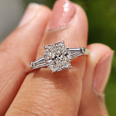 Cushion Hidden Halo Lab Grown Diamond Engagement Ring