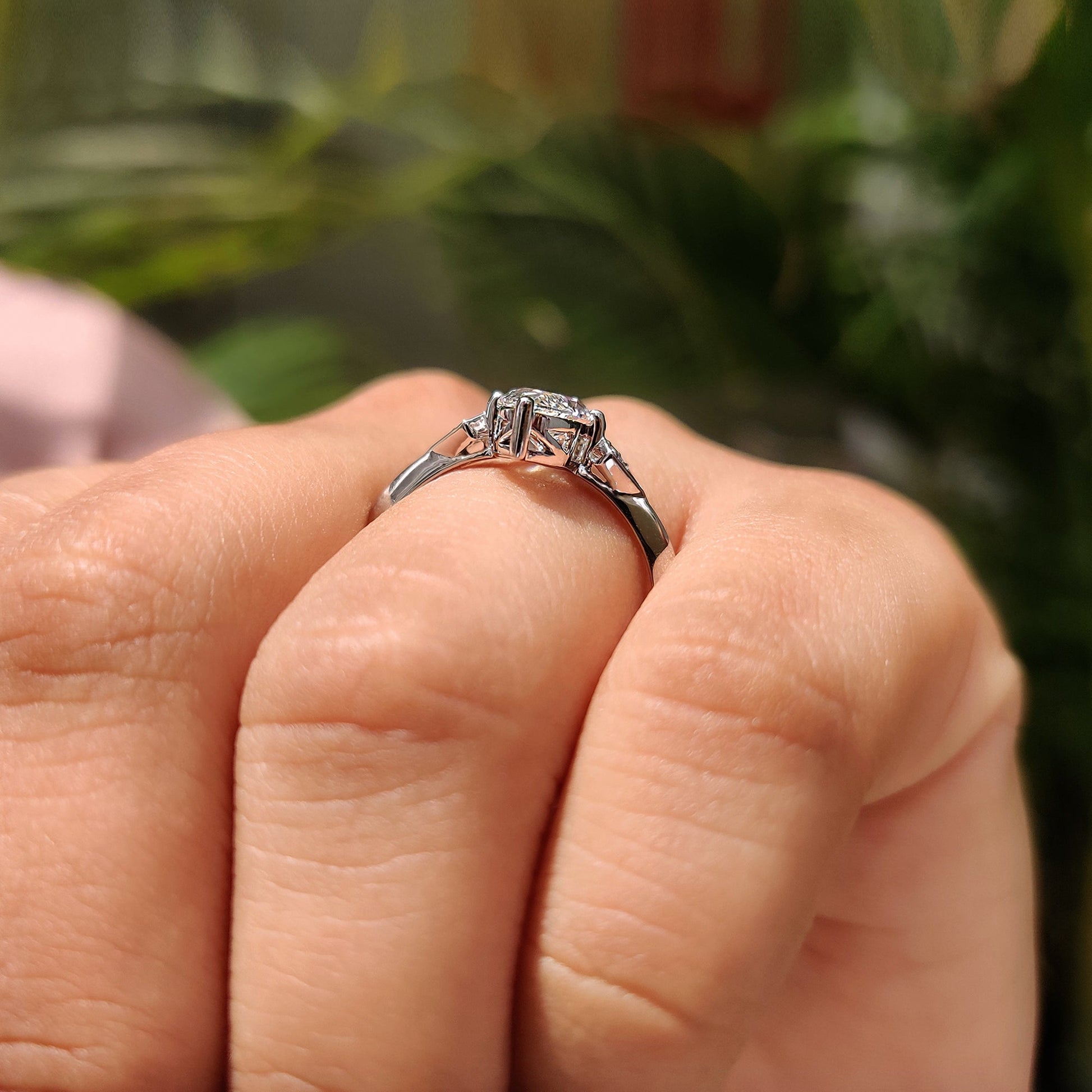 Cushion Hidden Halo Lab Grown Diamond Engagement Ring