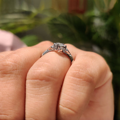 Cushion Hidden Halo Lab Grown Diamond Engagement Ring