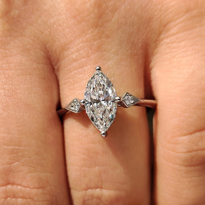 Cushion Hidden Halo Lab Grown Diamond Engagement Ring
