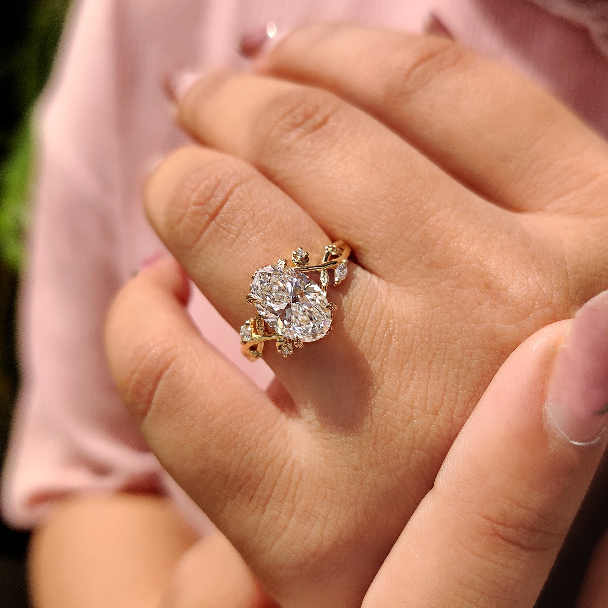 Cushion Hidden Halo Lab Grown Diamond Engagement Ring