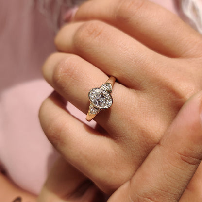 Cushion Hidden Halo Lab Grown Diamond Engagement Ring
