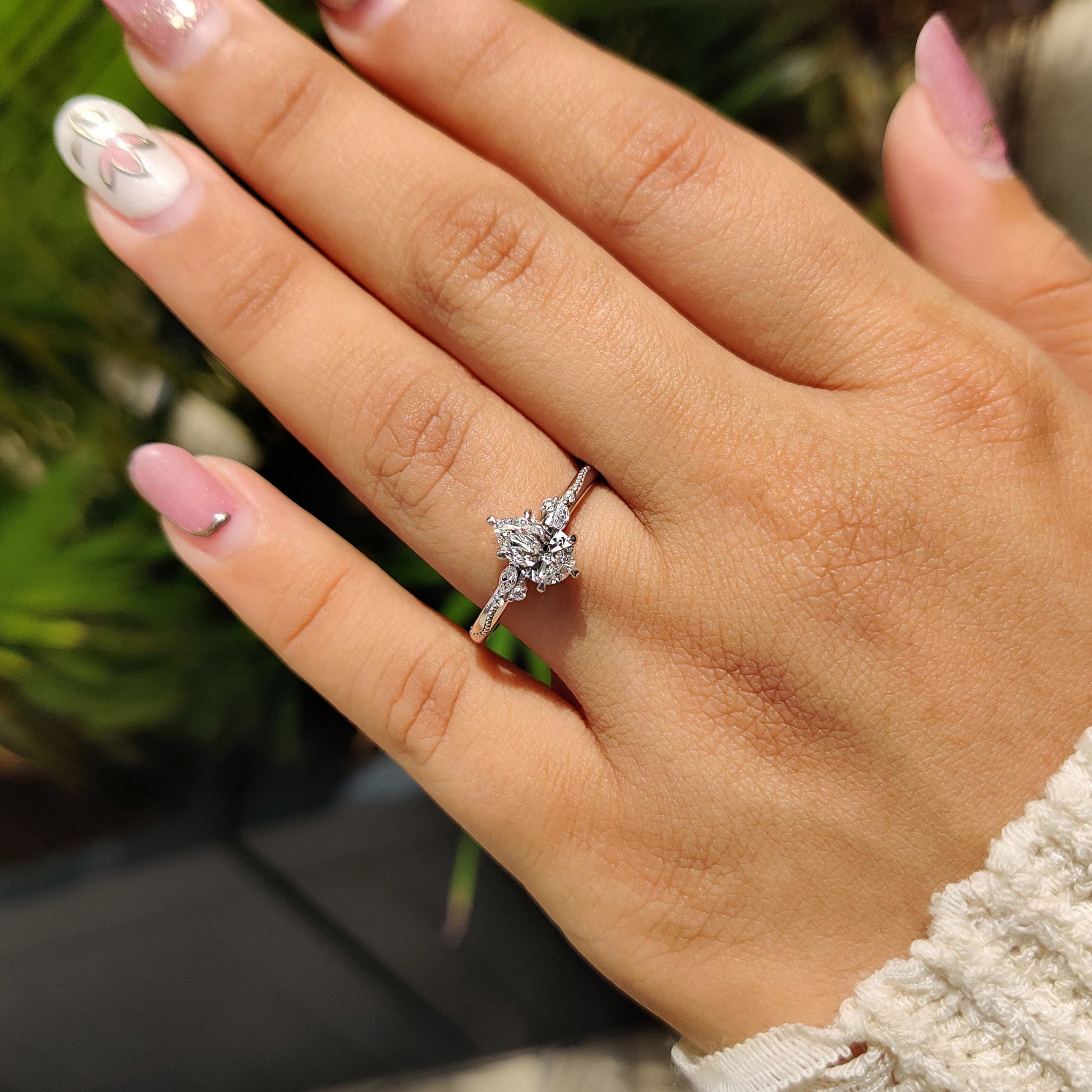 Cushion Hidden Halo Lab Grown Diamond Engagement Ring