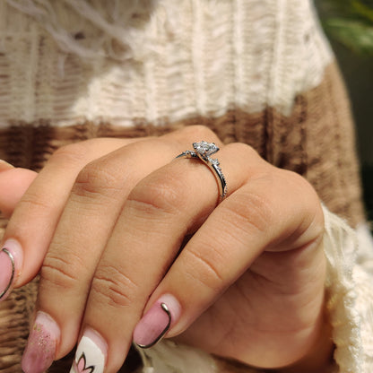 Cushion Hidden Halo Lab Grown Diamond Engagement Ring