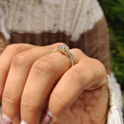 Cushion Hidden Halo Lab Grown Diamond Engagement Ring