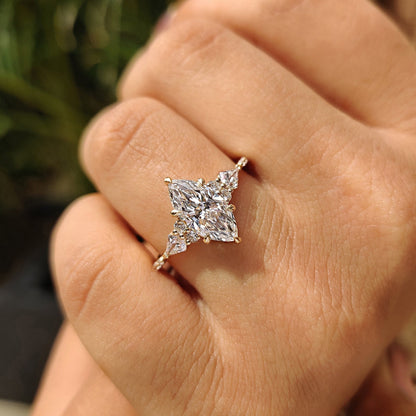 Cushion Hidden Halo Lab Grown Diamond Engagement Ring