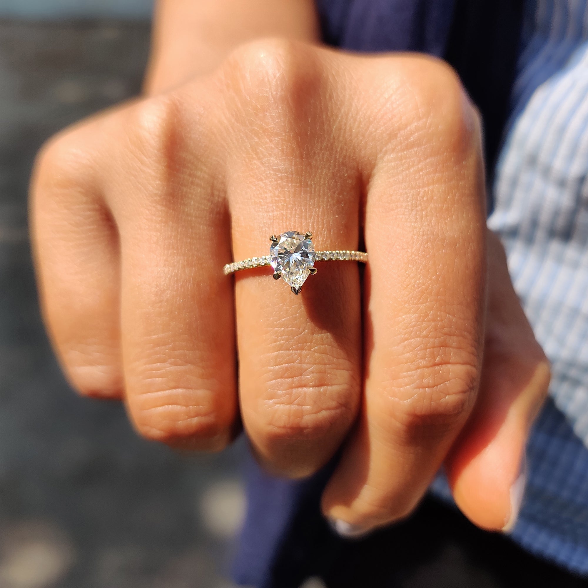 Cushion Hidden Halo Lab Grown Diamond Engagement Ring