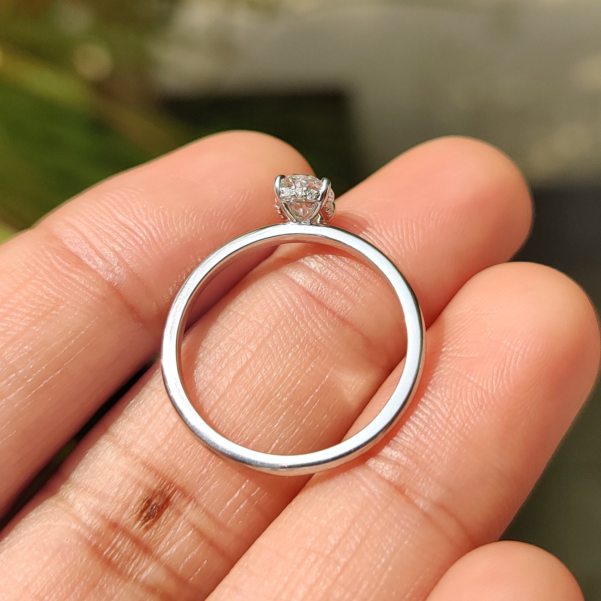 Cushion Hidden Halo Lab Grown Diamond Engagement Ring