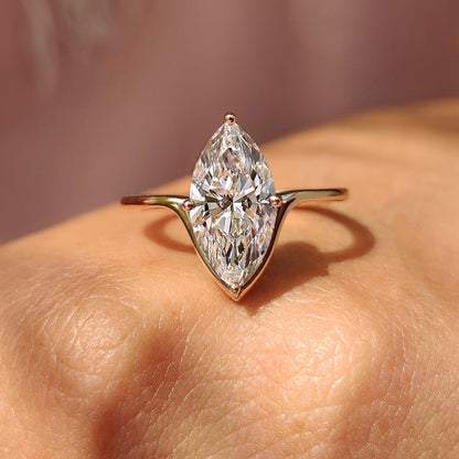 Cushion Hidden Halo Lab Grown Diamond Engagement Ring