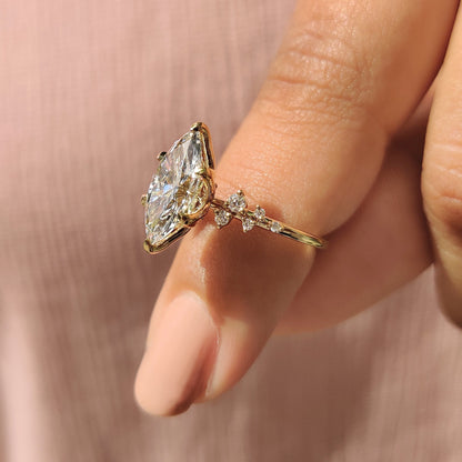 Cushion Hidden Halo Lab Grown Diamond Engagement Ring