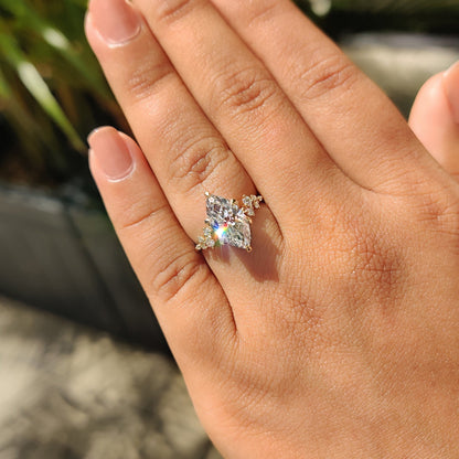 Cushion Hidden Halo Lab Grown Diamond Engagement Ring