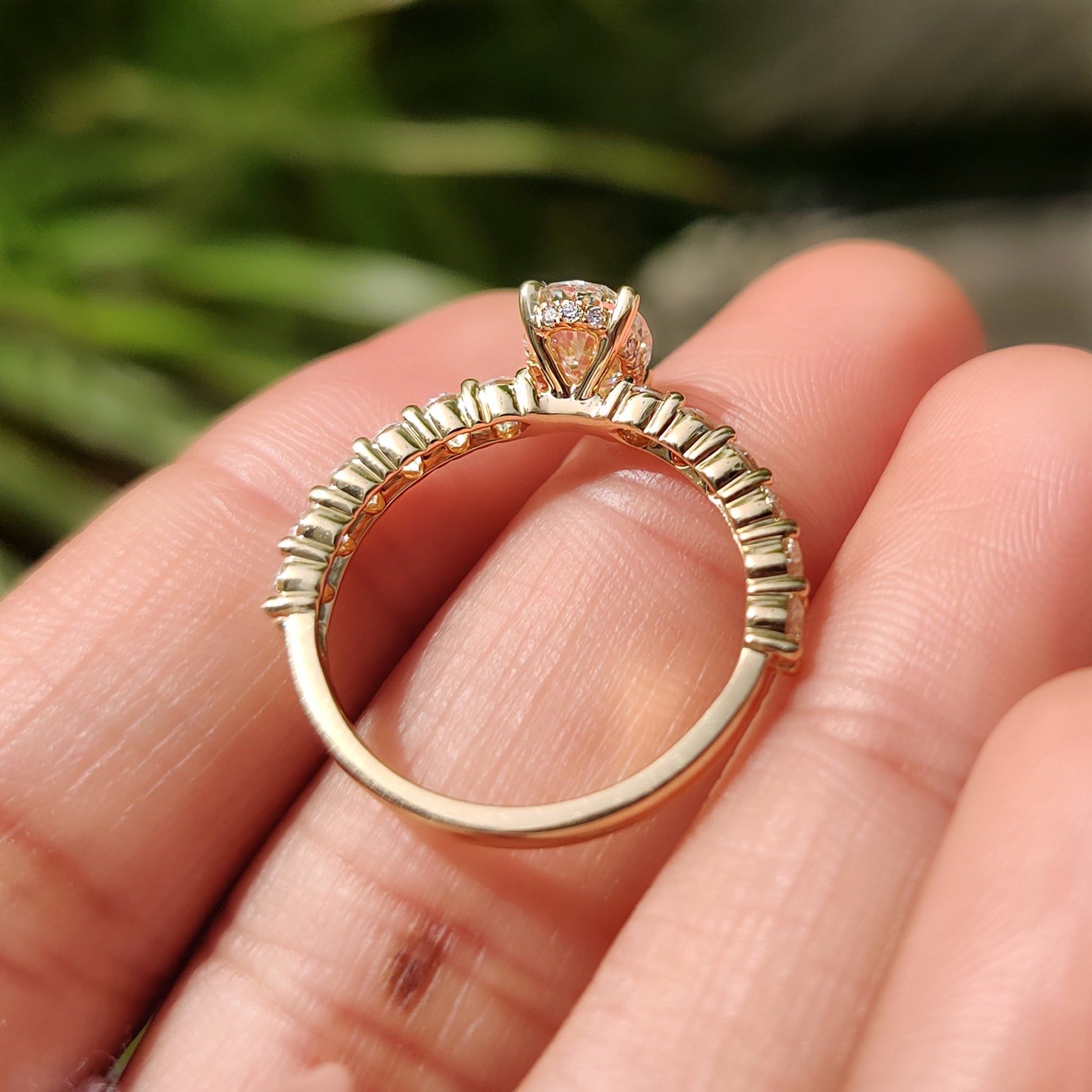 Cushion Hidden Halo Lab Grown Diamond Engagement Ring