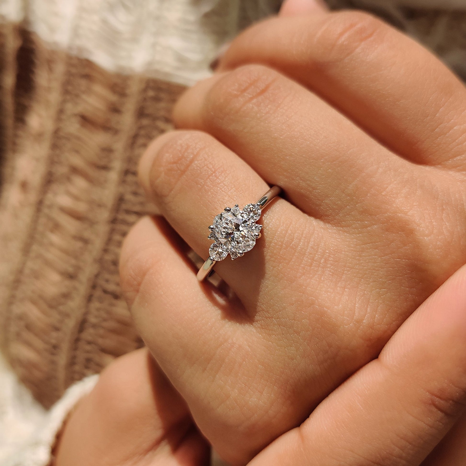 Cushion Hidden Halo Lab Grown Diamond Engagement Ring