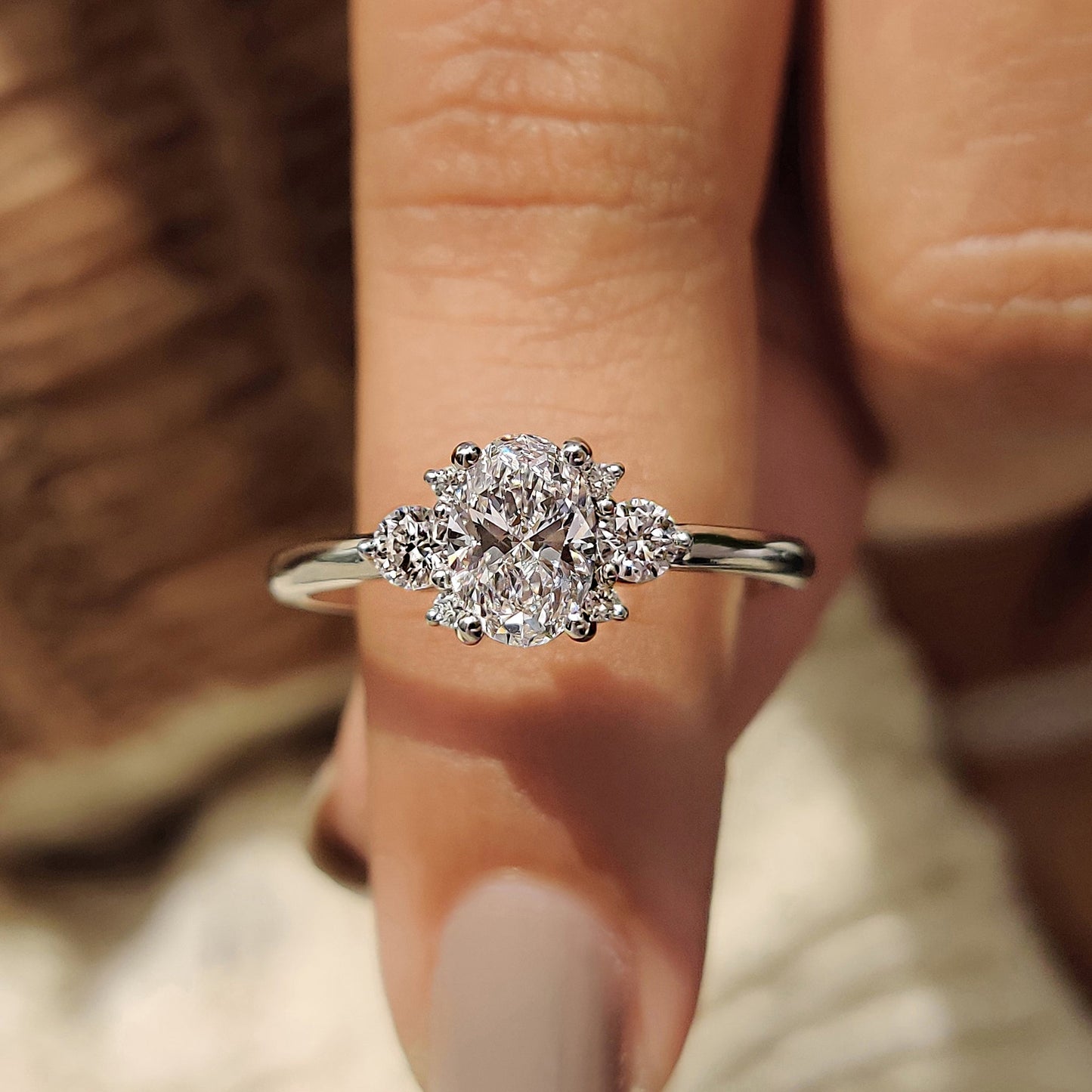 Cushion Hidden Halo Lab Grown Diamond Engagement Ring