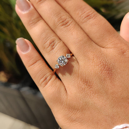 Cushion Hidden Halo Lab Grown Diamond Engagement Ring