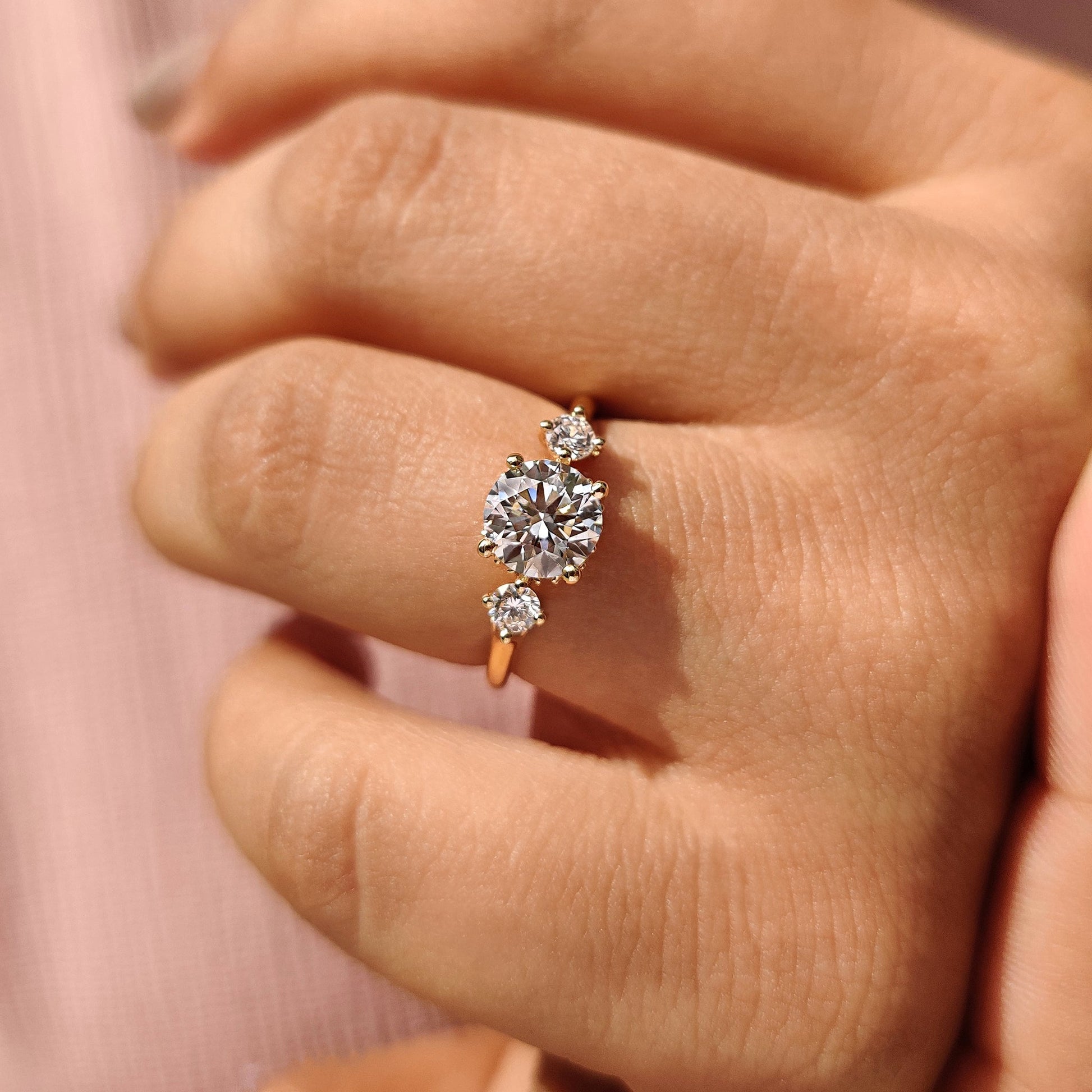 Cushion Hidden Halo Lab Grown Diamond Engagement Ring