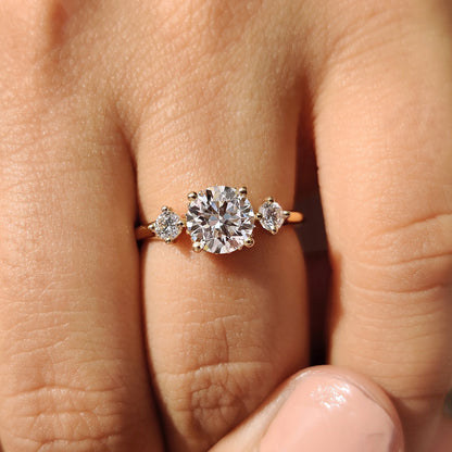 Cushion Hidden Halo Lab Grown Diamond Engagement Ring