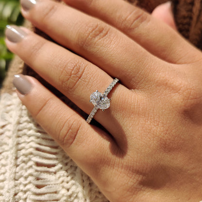 Cushion Hidden Halo Lab Grown Diamond Engagement Ring