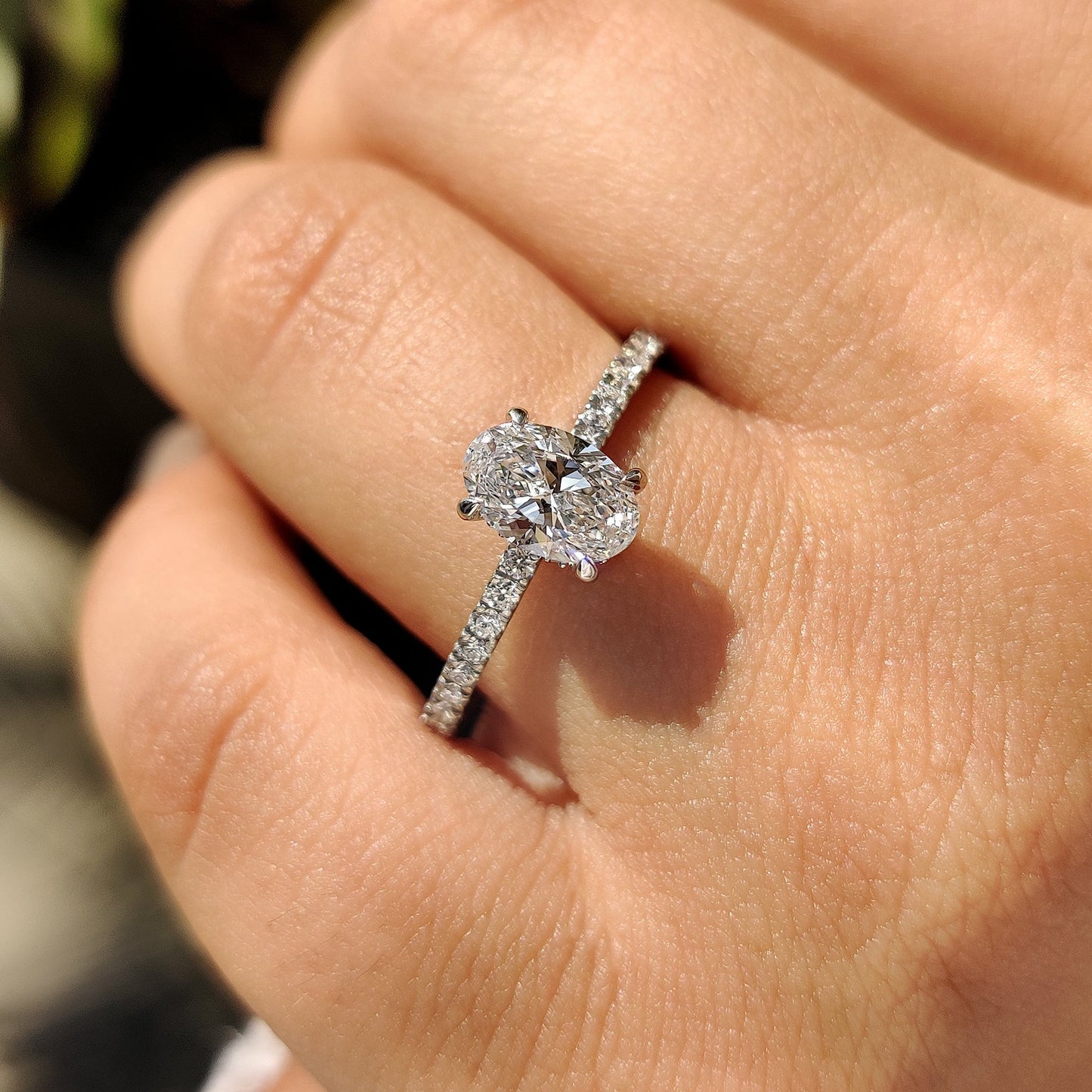 Cushion Hidden Halo Lab Grown Diamond Engagement Ring